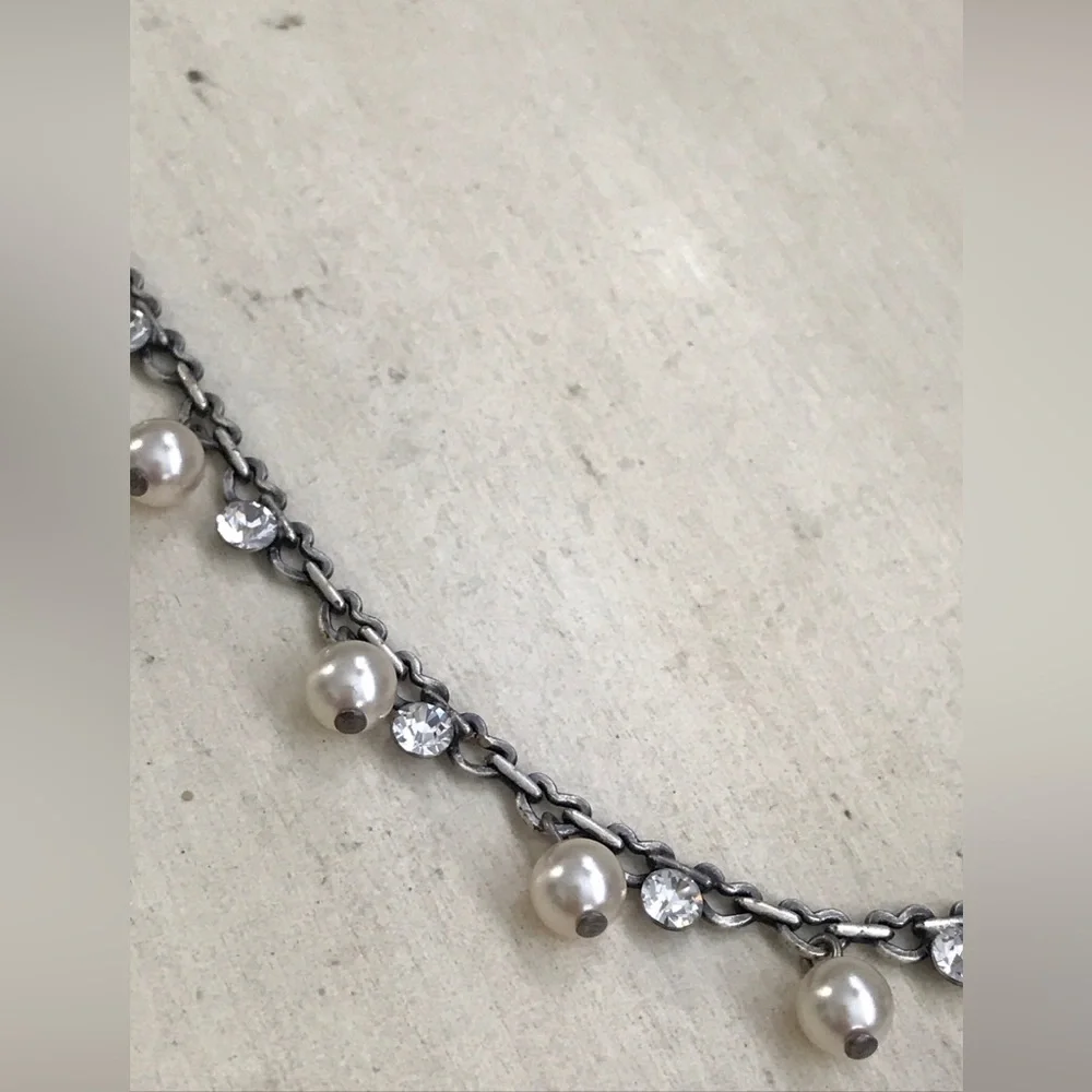 Konplott Necklace Collier Pearl Shadow Crystal Golden Shadow NWT - Picture 2 of 5